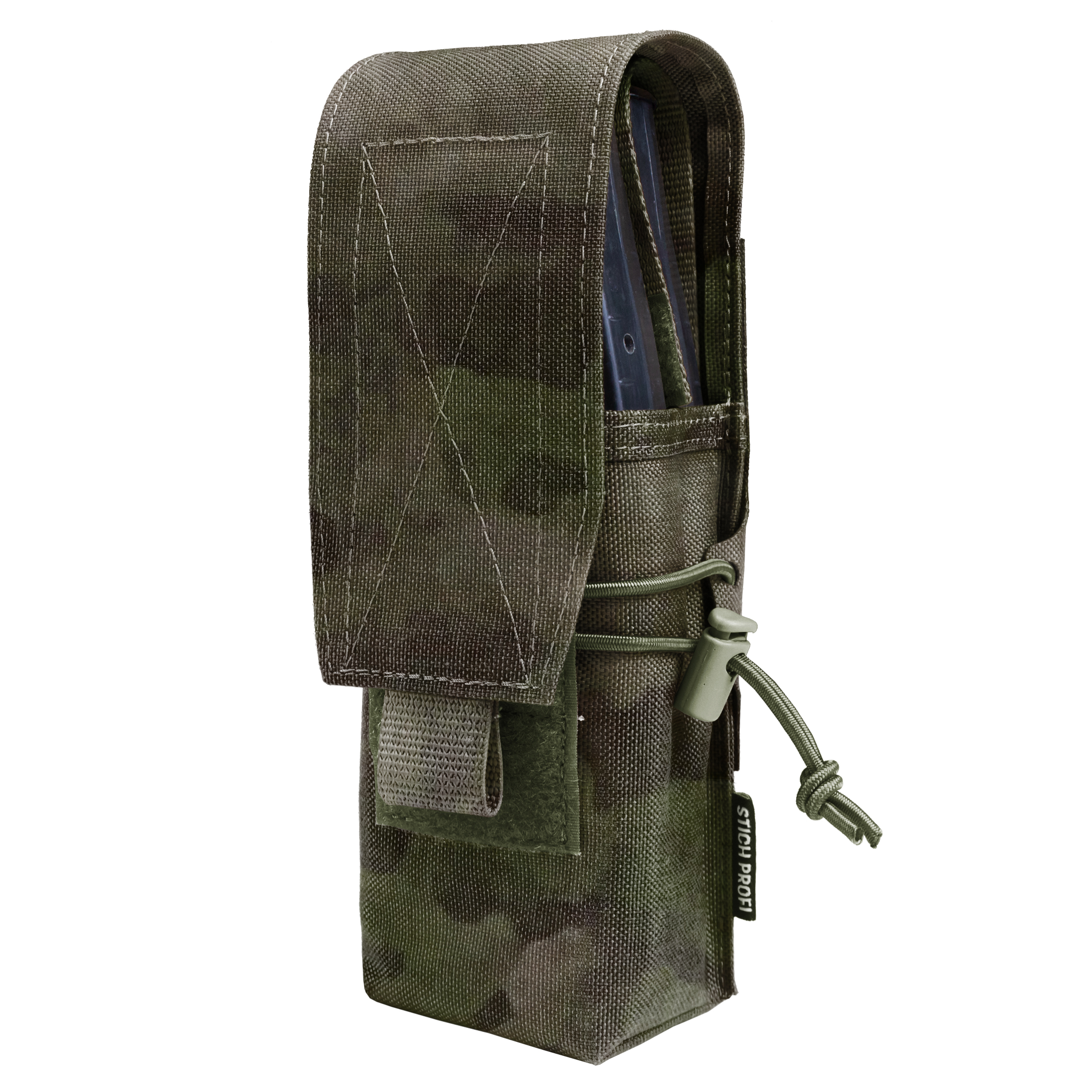 Подсумок на 1-2 магазина АК с эласт.жгутом, облегченный вер.3 FASTCLIP MOLLE SYSTEM